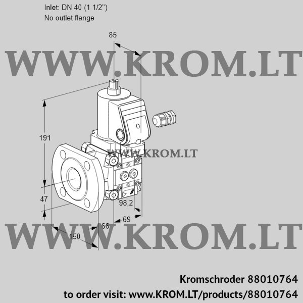 Kromschroder VAS 240/-F/NWSR, 88010764 gas solenoid valve, 88010764