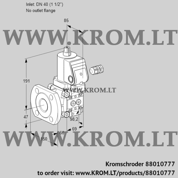 Kromschroder VAS 240/-F/NWSR, 88010777 gas solenoid valve, 88010777