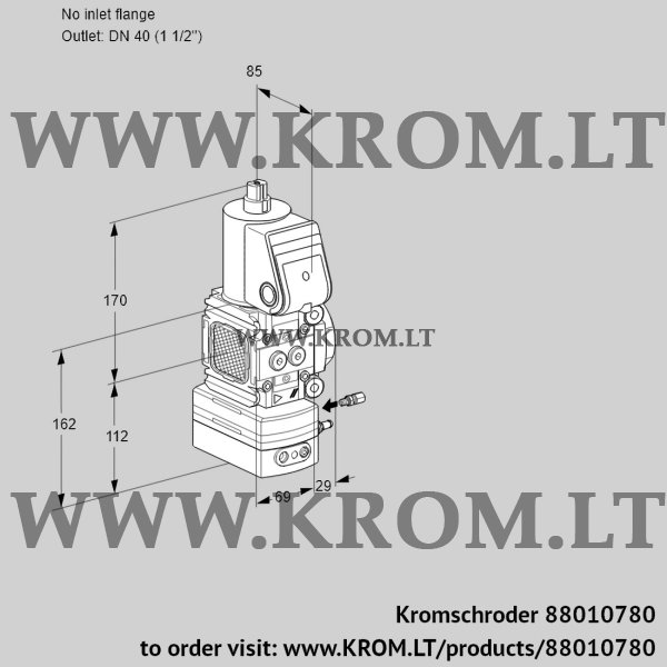 Kromschroder VAG 2-/40R/NQAE, 88010780 air/gas ratio control, 88010780