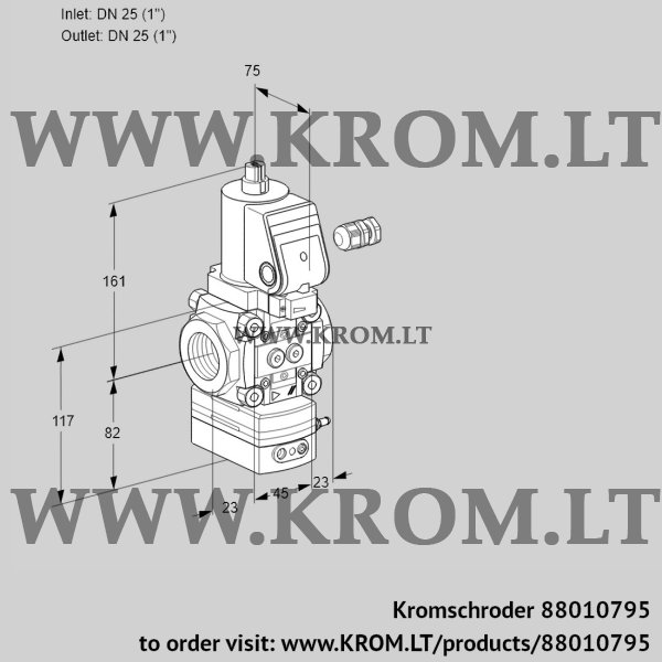 Kromschroder VAD 125R/NWSR-100A, 88010795 pressure regulator, 88010795