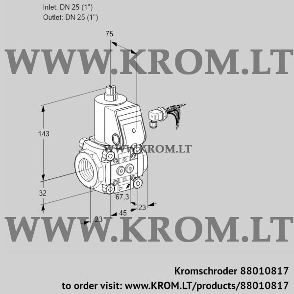 Kromschroder VAS 125R/NW, 88010817 gas solenoid valve, 88010817