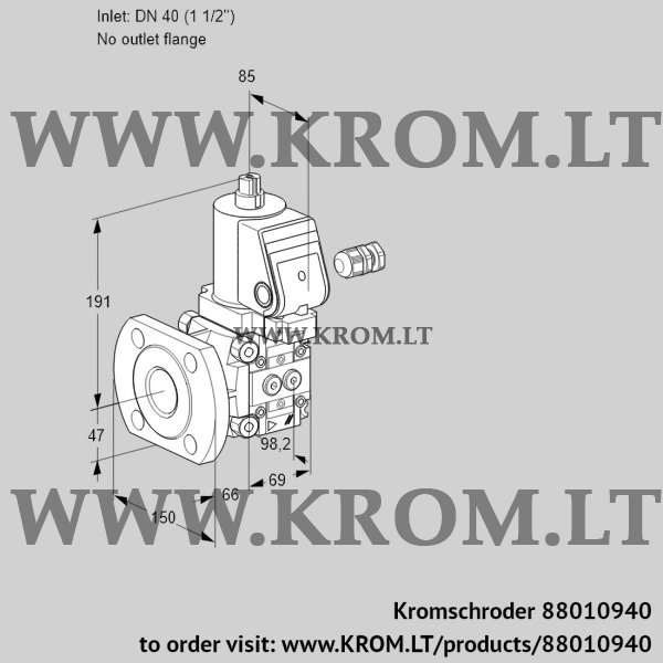 Kromschroder VAS 240/-F/NQSR, 88010940 gas solenoid valve, 88010940