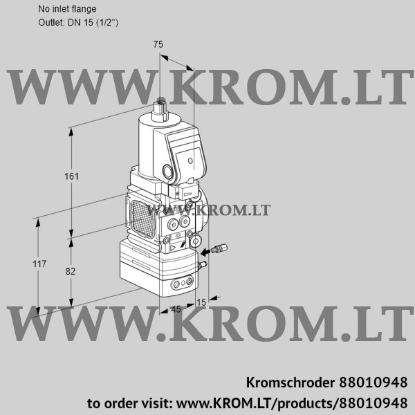 Kromschroder VAG 1-/15R/NQSRBE, 88010948 air/gas ratio control, 88010948