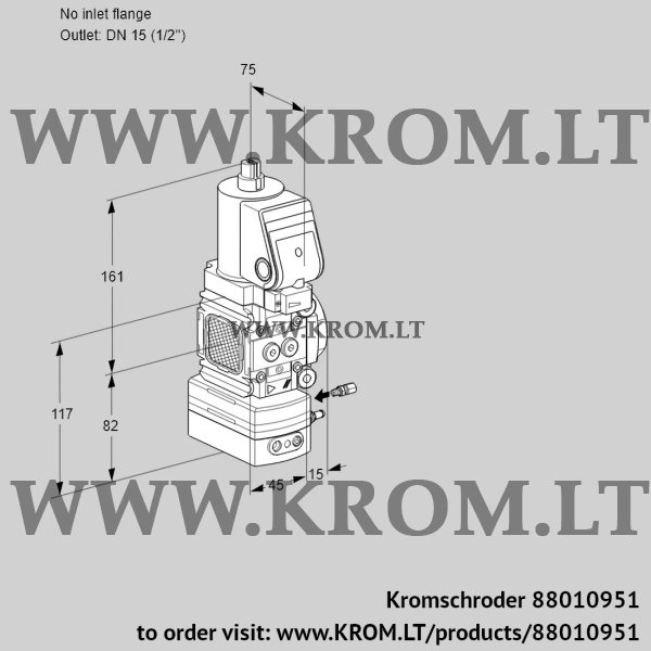 Kromschroder VAG 1-/15R/NWSRBE, 88010951 air/gas ratio control, 88010951