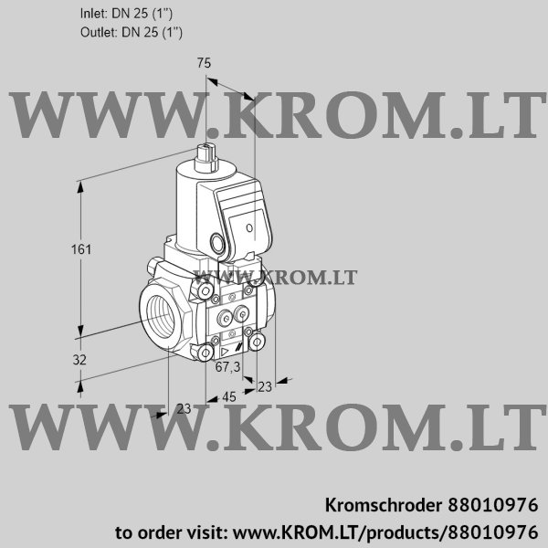 Kromschroder VAS 1T25N/NQGR, 88010976 gas solenoid valve, 88010976