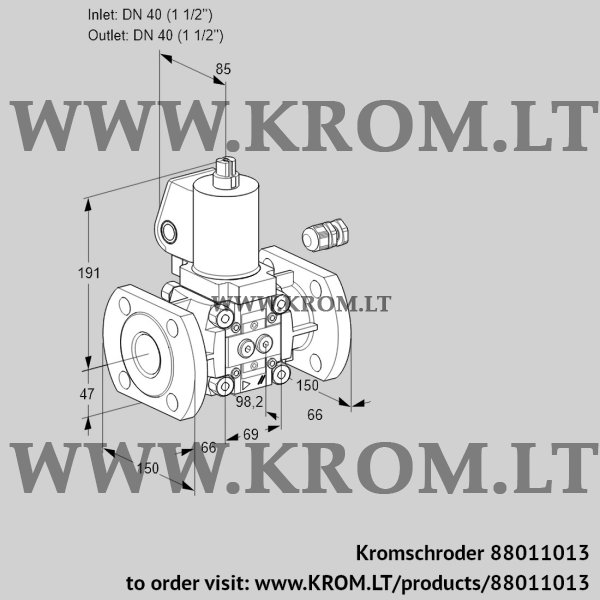 Kromschroder VAS 240F/NQGL, 88011013 gas solenoid valve, 88011013