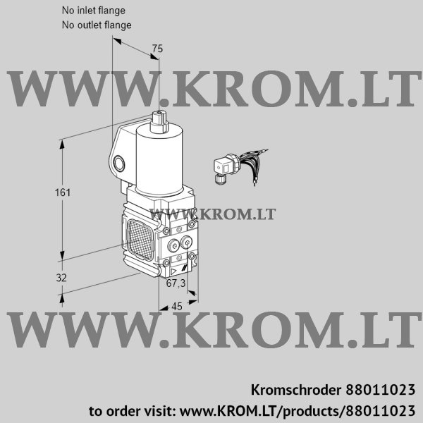 Kromschroder VAS 1-R/NWSL, 88011023 gas solenoid valve, 88011023