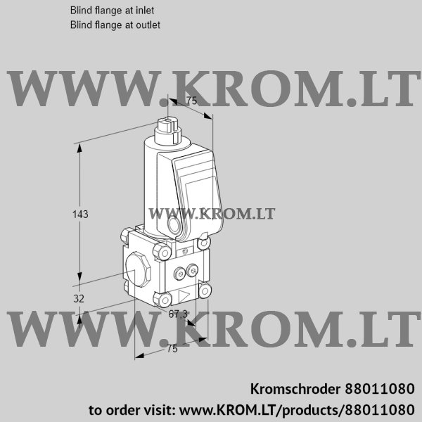 Kromschroder VAS 1-0/NW, 88011080 gas solenoid valve, 88011080