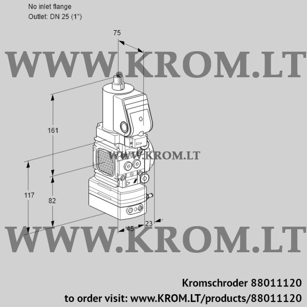 Kromschroder VAD 1T-/25N/NQSR-25A, 88011120 pressure regulator, 88011120