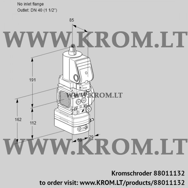 Kromschroder VAD 2T-/40N/NQSR-25A, 88011132 pressure regulator, 88011132