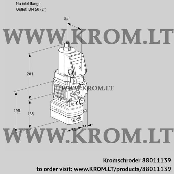 Kromschroder VAD 3T-/50N/NQSR-25A, 88011139 pressure regulator, 88011139