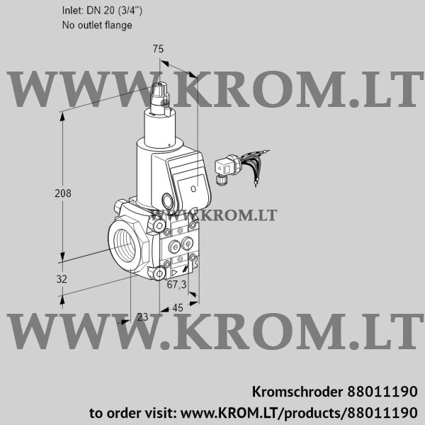 Kromschroder VAS 120/-R/LW, 88011190 gas solenoid valve, 88011190