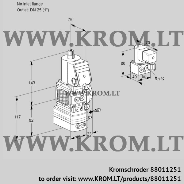 Kromschroder VAG 1-/25R/NWAE, 88011251 air/gas ratio control, 88011251