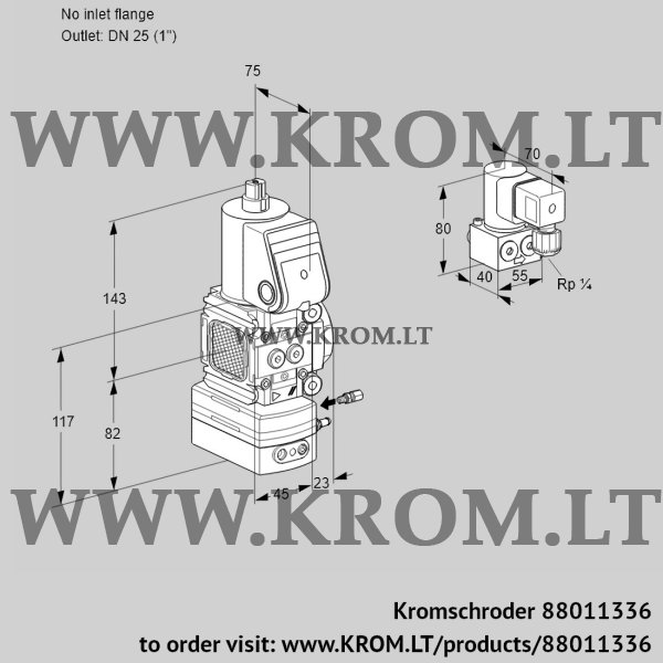 Kromschroder VAG 1-/25R/NWAE, 88011336 air/gas ratio control, 88011336