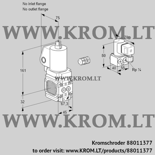 Kromschroder VAS 1-R/NWGL, 88011377 gas solenoid valve, 88011377