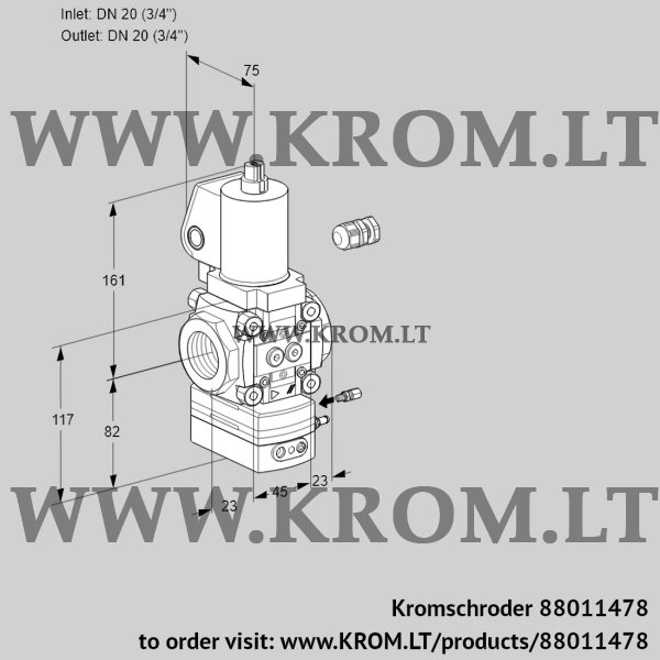 Kromschroder VAG 120R/NWSLAE, 88011478 air/gas ratio control, 88011478