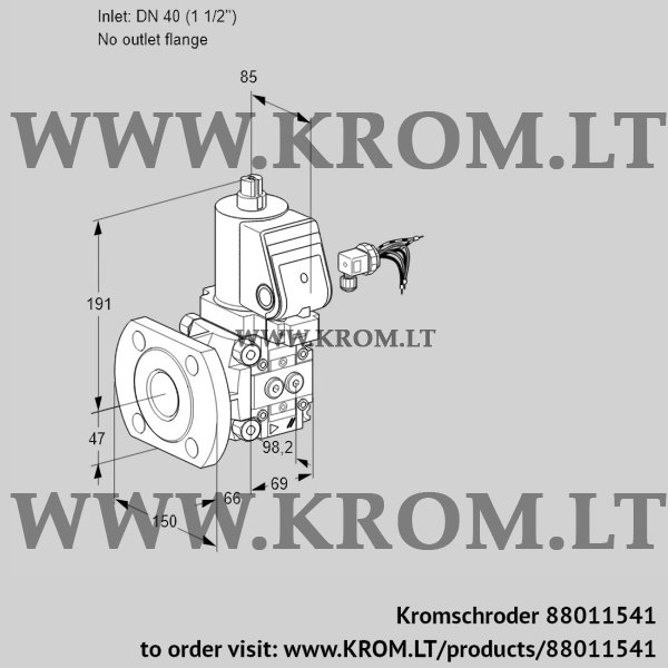 Kromschroder VAS 240/-F/NWGR, 88011541 gas solenoid valve, 88011541