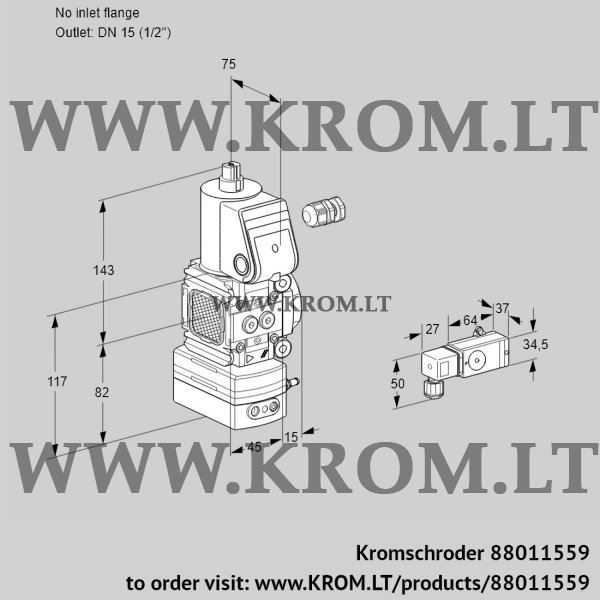 Kromschroder VAD 1-/15R/NW-100B, 88011559 pressure regulator, 88011559