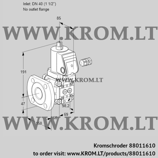 Kromschroder VAS 240/-F/NKGR, 88011610 gas solenoid valve, 88011610