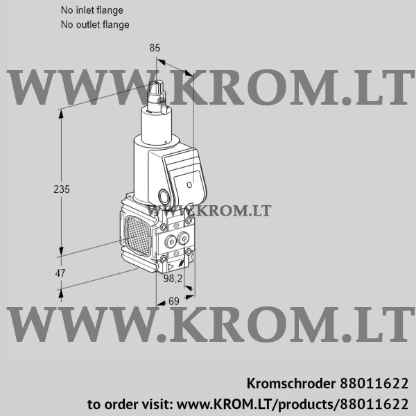 Kromschroder VAS 2T-/LK, 88011622 gas solenoid valve, 88011622