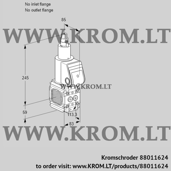 Kromschroder VAS 3T-/LK, 88011624 gas solenoid valve, 88011624