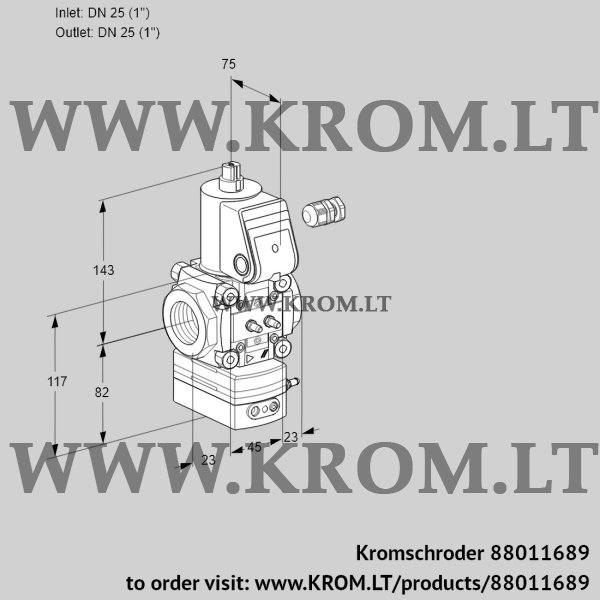 Kromschroder VAD 125R/NK-50A, 88011689 pressure regulator, 88011689