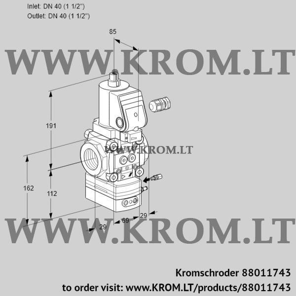 Kromschroder VAG 240R/NWGRAE, 88011743 air/gas ratio control, 88011743