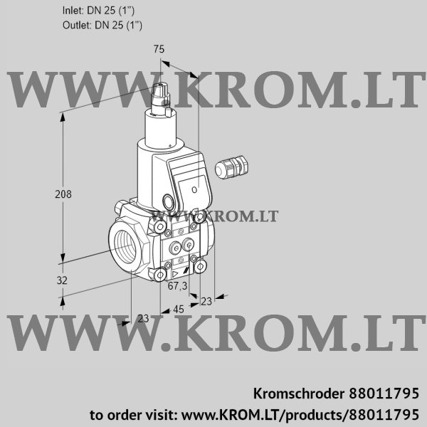 Kromschroder VAS 125R/LP, 88011795 gas solenoid valve, 88011795