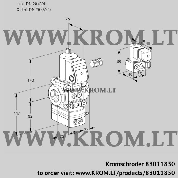 Kromschroder VAG 120R/NWAN, 88011850 air/gas ratio control, 88011850