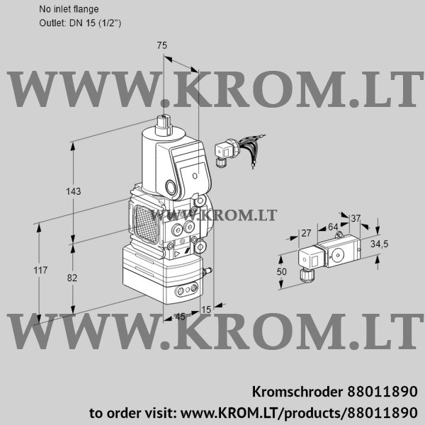 Kromschroder VAD 1-/15R/NW-100B, 88011890 pressure regulator, 88011890