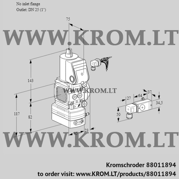 Kromschroder VAD 1-/25R/NW-100A, 88011894 pressure regulator, 88011894