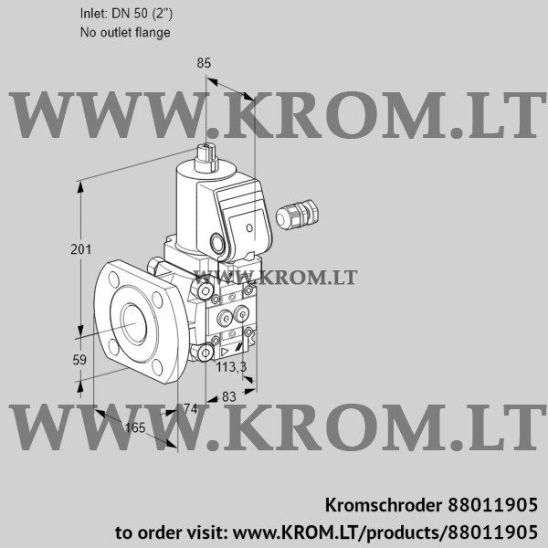 Kromschroder VAS 350/-F/NWGR, 88011905 gas solenoid valve, 88011905