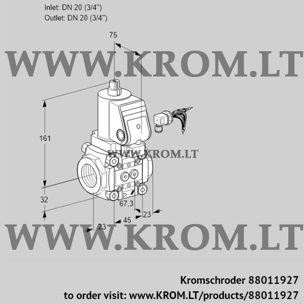 Kromschroder VAS 120R/NWSR, 88011927 gas solenoid valve, 88011927