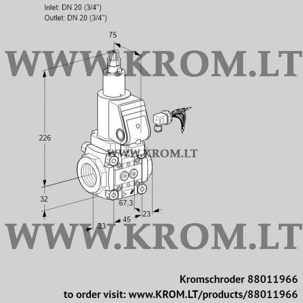 Kromschroder VAS 120R/LWSR, 88011966 gas solenoid valve, 88011966