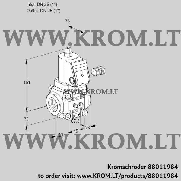 Kromschroder VAS 125R/NWSR, 88011984 gas solenoid valve, 88011984