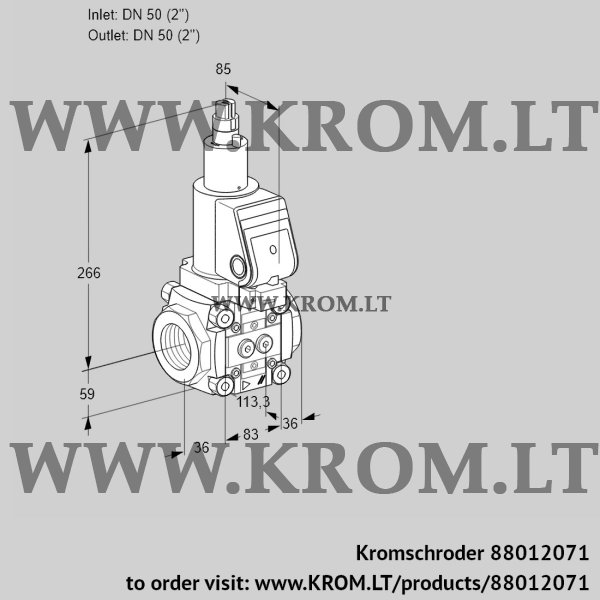 Kromschroder VAS 3T50N/LWGR, 88012071 gas solenoid valve, 88012071