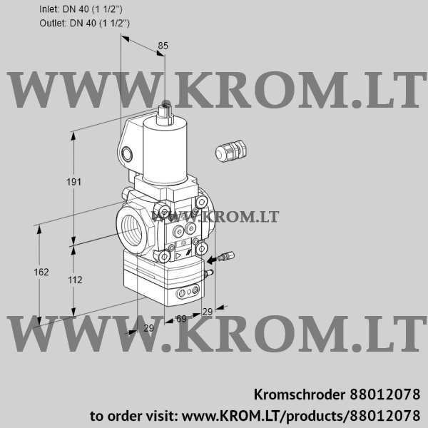 Kromschroder VAG 240R/NQSLAE, 88012078 air/gas ratio control, 88012078