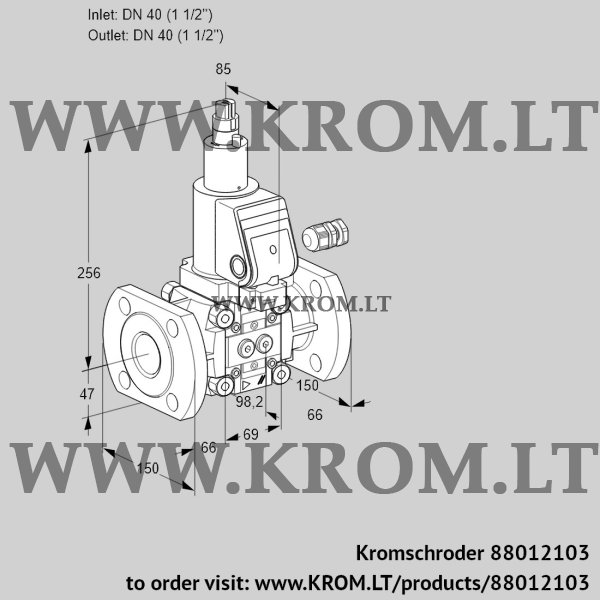 Kromschroder VAS 240F/LQSR, 88012103 gas solenoid valve, 88012103