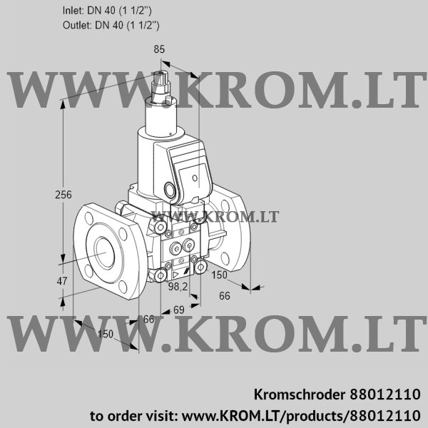 Kromschroder VAS 240F/LQSR, 88012110 gas solenoid valve, 88012110