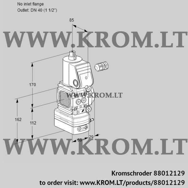 Kromschroder VAD 2-/40R/NW-25A, 88012129 pressure regulator, 88012129