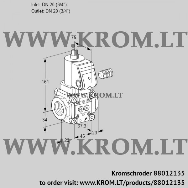 Kromschroder VAN 120R/NW, 88012135 gas solenoid valve, 88012135