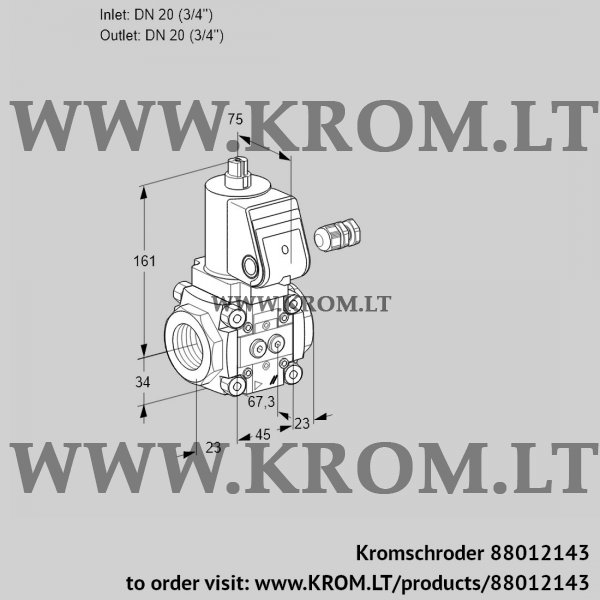 Kromschroder VAN 120R/NK, 88012143 gas solenoid valve, 88012143