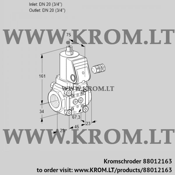 Kromschroder VAN 120R/NQSR, 88012163 gas solenoid valve, 88012163