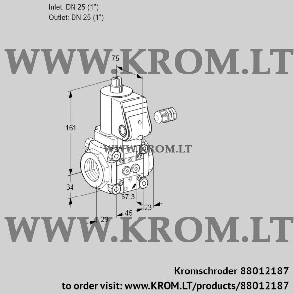 Kromschroder VAN 125R/NP, 88012187 gas solenoid valve, 88012187