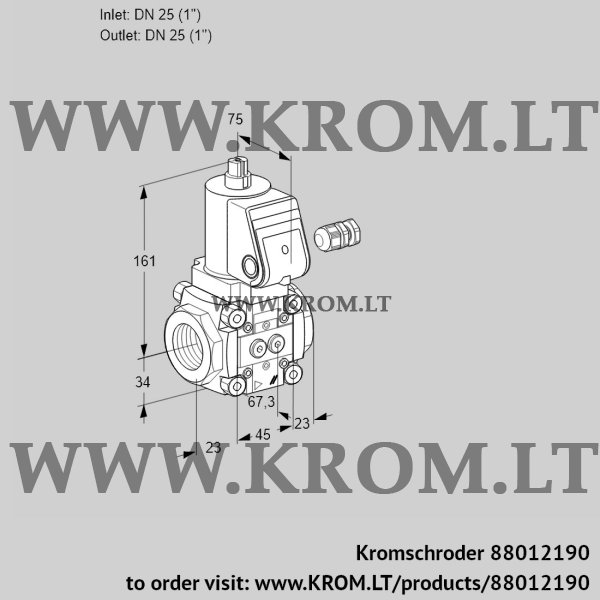 Kromschroder VAN 125R/NY, 88012190 gas solenoid valve, 88012190