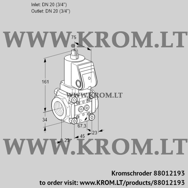 Kromschroder VAN 1T20N/NQ, 88012193 gas solenoid valve, 88012193