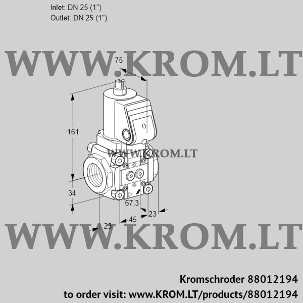 Kromschroder VAN 1T25N/NQ, 88012194 gas solenoid valve, 88012194