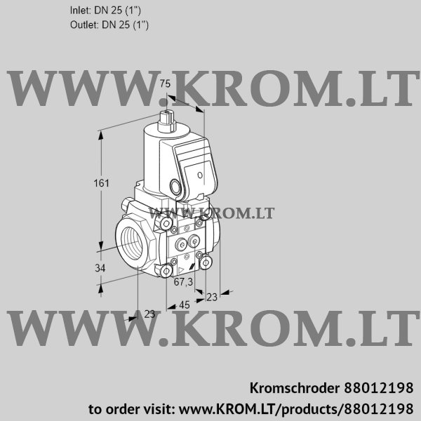 Kromschroder VAN 1T25N/NQSR, 88012198 gas solenoid valve, 88012198