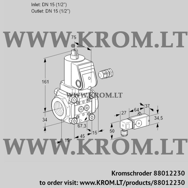 Kromschroder VAN 115R/NK, 88012230 gas solenoid valve, 88012230