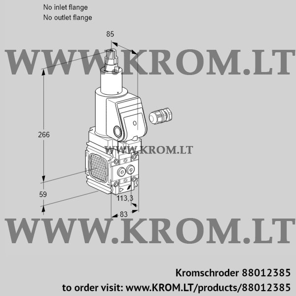 Kromschroder VAS 3-/LPGR, 88012385 gas solenoid valve, 88012385